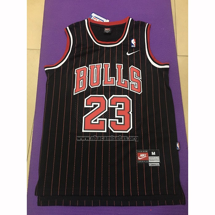 Camiseta Chicago Bulls Michael Jordan NO 23 Retro 1995-96 Negro